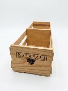 Naturals Natural Pine Storage Products Wooden Two-Section Crate